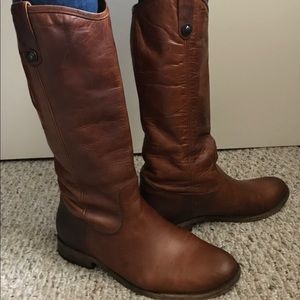 Cognac ‘Melissa Button’ Frye Boots (Size 10)